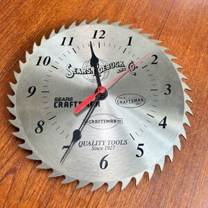 Craftsman Sears Roebuck Saw Blade Wall Clock Metal Industrial 10" Man Cave Tools